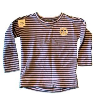 Old Navy Purple Gray Striped Tunic Long Sleeve Shirt Size 3T